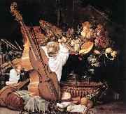 HEEM, Cornelis de Vanitas Still-Life with Musical Instruments sg USA oil painting artist
